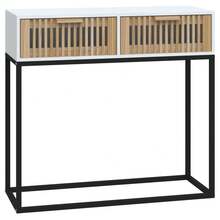 Console Table White 80x30x75 Cm Engineered Wood And Iron - White - View 3