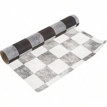 QY- Talking Tables Truly Alice in Wonderland Checkered Fabric Table Runner for a Tea Party or Birthday Monochrome -6194 - Multicolor - Ver 3