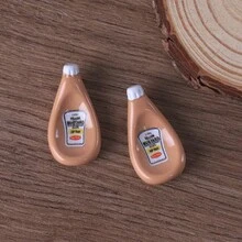 迷你逼真番茄醬扁瓶 DIY 冰箱磁鐵手工材料，微景觀道具，娃娃屋裝飾，桌面擺飾，創意番茄醬瓶小飾品，節日禮物，生日禮物，情人節禮物 - 彩色 - 查看 11