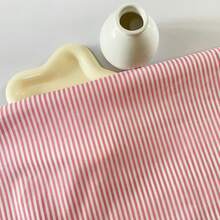 0.5m/1m/2m*145cm 3mm Elegant Blue & Pink Striped Voile Fabric, Classic Pattern, Suitable For Shirts/Curtains/Bedding DIY Sewing Crafts - Pink - View 4