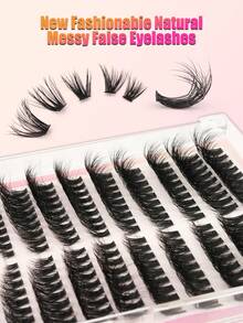 216PCS D-Shaped Curly Segmented False Eyelashes, Natural, Fluffy, And Thick Segmented False Eyelashes, DIY Eye Makeup Extending Eyelash Clusters, Naturally Magnifying Your Eyes, Beautiful And Practical False Eyelashes - D - 查看 2
