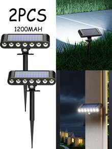 1/2/4pcs 7LED Solar Path Lights, Multifunctional Detachable Garden/Wall Lights With 1200mAh Rechargeable Battery, Solar Panel, Adjustable Lighting Modes For Garden, Yard, Pathway, House, Camping - 2025 Upgraded Laser Lights - 7LED-white Light - View 14