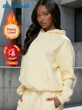 GEMCHO קפוצ'ון ורוד לנשים, שרוולים ארוכים קז'ואל, קפוצ'ון חם לסטודנטיות בסתיו ובחורף, מוכנות לכיף בחוץ!