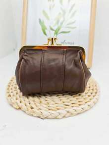 Vintage Style Genuine Genuine Leather Coin Purse Compact Key & Cash Organizer With Kiss-Lock Closure Retro Design Lightweight & Portable For Everyday Use For Women Money Wallet Mini Wallet Purse Wallet Small Wallet Coin Wallet Purses For Woman Wallet For Ladies - Multicolor - View 10