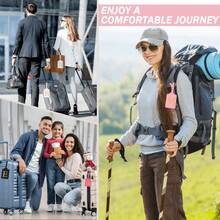 个性化首字母行李牌，皮革字母可爱行李牌，带隐私姓名卡，刺绣字母组合旅行包背包标签，送给女性、儿童、女孩、青少年（A~Z）的礼物，行李牌旅行配件，旅行必备，旅行收纳好帮手，适合海滩、暑假、返校季等场合。