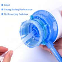 Manual Drinking Water Pump Hand Pressure Drinking Water Pump Dispenser With An Extra Short Tube,Cap Blue And Water Stop Valve 5 Gallon Water Pump Bottle For Traveling,Home,Office,Factory - 藍色 - 查看 8