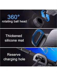 【高级智能车载无线充电器】二合一无线车载充电器支架，自动夹紧自动旋转，15W双线圈一键90°旋转车载手机无线充电器支架，兼容三星Galaxy S系列和12-16系列，适用于智能手机/平板电脑/折叠屏手机的车载出风口手机充电支架，节日礼物，高档礼品
