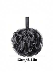 3/1pc Soft Mesh Bath Sponge With Hanging Rope, Suitable For Men And Women, Exfoliating Body Scrub, Black Texture And Light Beige Gentle Care, Detachable Mesh (No Residue) Suitable For Showering