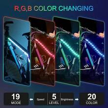 19.68-Inch/50cm LED Bicycle Decorative Light, Suitable For Night Riding, USB Powered, RGB Mode Effects, Suitable For Men's, Women's Or Children's Scooters. (2-In-1) - 1tow2-rGB - View 5