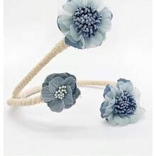 QY- Paquete de 2 hebillas de cortina de flores hechas a mano clips de sujeción para cortina de flores artificiales clips de alzapaños flexibles para cortina decorativos elegantes para sala de estar -6194 - Azul - Ver 3