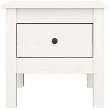 Side Table White 40x40x39 Cm Solid Wood Pine - White - View 7