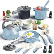 ¡RecomendadoCocina de simulación, juego de Cocina para niños, 32 unidades Mini Olla y Fingir Juguete de Cocina, Cubiertos y Comidas , Utensilios de Cocina para niños y niñas 3 años, grandes regalos para los niños¡Top de Temporada - 1 - Ver 8