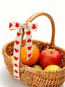 Fita decorativa com estampa de coração para presentes, embalagem de presentes, corda trançada artesanal, arranjo floral coreano, para amarrar flores, bolos, caixas de aniversário, laço trançado para presentes, buquês de flores, embalagens de bolos, fita de cetim floral para volta às aulas, Dia dos Namorados. - Multicolorido - Ver 2