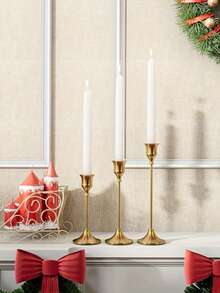 12pcs Elegant Brass Candle Holders, High-End Black Candle Holders - Metal Desktop Candle Holders, Suitable For Dining Table Centerpiece, Romantic Lacquered Candle Holders, Applicable For Wedding Decor, Party, Birthday, Home Atmosphere (Candles Not Included) - Multicolor - View 8