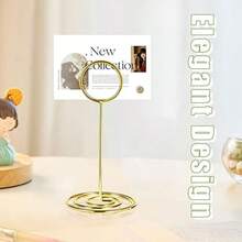 1~30个金色桌号牌夹 婚礼席位卡夹 餐桌中心装饰品 照片夹 金属丝照片夹 便签照片支架 - 8.5厘米 - 查看 2