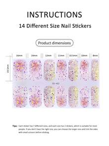 1 Tờ 14 miếng dán móng tay dạng gel bán khô, miếng dán sơn móng tay siêu dài, chất phủ gel bóng, màu hồng nhạt. - Màu Hồng baby - Xem 5