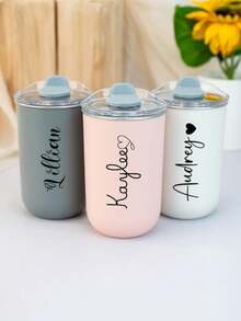 1pc Custom Stainless Steel Travel Mug - Double Insulated Coffee Mug With Personalised Name Option, Cold Drink Mug | Elegant Mist Finish | Double Insulated, Coffee Mug, ,Reusable,Multi-Functional,Ornamental,Stylish,Exquisite,High-Quality,Custom,Personalized,Unique,Ideal Gifts,Personalized Christmas Mug, Custom Christmas Mug, Secret Santa Gift, Christmas Coffee Cup, Custom Name Mug - Multicolor - View 8