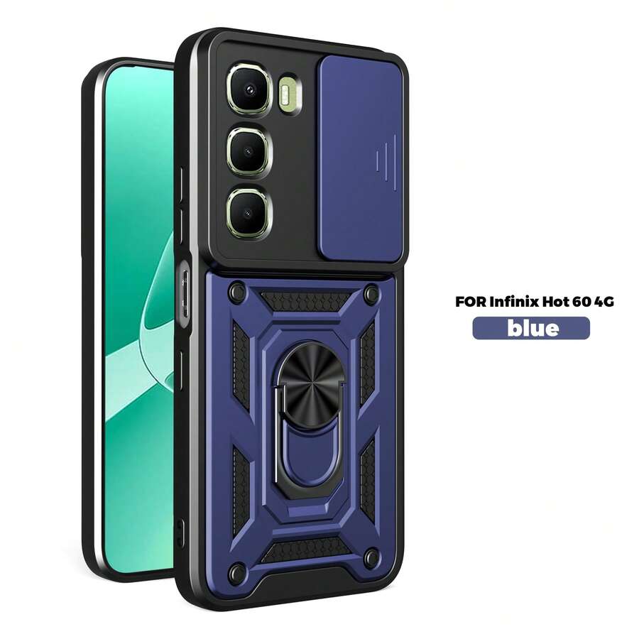 Funda de teléfono compatible con Infinix Hot 60i 4G/Hot 60 5G con lente de cámara deslizante y soporte - Ver 1
