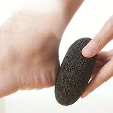 1 قطعة حجر الزبد الطبيعي البيضاوي، ملف قدم من البركان النقي، لإزالة الجلد الميت والندبات والثآليل، أداة العناية بالقدم (قد يكون للمواد الطبيعية اختلاف طفيف في اللون بسبب اختلاف الدفعة) - متعدد الألوان - مشاهدة 2