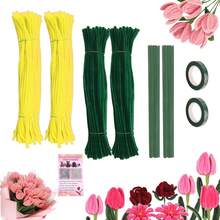 423pcs Handmade Craft Kit, 400pcs Floral Stems, Creative DIY Tulip Craft, Includes 20pcs Flower Stems, 2 Rolls Of Tape And 1 Instruction Manual, Christmas Decor, Christmas Gift - Multicolor - View 14