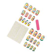 24pcs, Rainbow Candy Bean Wearable Nail Art Tips, Removable False Nail Tips - 1 - Xem 4