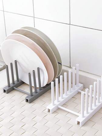 1pc Solid Color Household Kitchen Drainage Bowl Rack, Cabinet Bowl And Plate Storage Rack, Tableware Plastic Storage Rack. Kitchen Storage And Organization, Household And Daily Necessities. Bowl Rack, Convenient And Practical