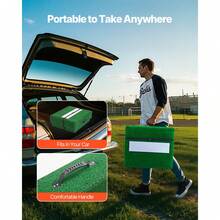 Pitching Mound, Portable Baseball Pitcher's Mound, 77 In IIndoor Outdoor Pitching Practice And Training Equipment, Softball Pitching Aids With Antifade Turf, Pitching Rubber, Carry Handles - One-piece Rectangular T-shaped Shape, 1.5-2m - View 4