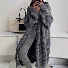 Women Knit Tops - Dark Grey - View 4