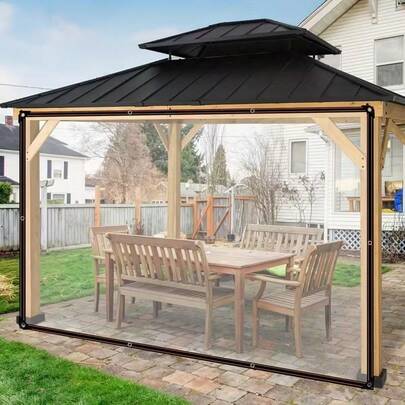 Heavy Duty Clear Plastic Tarp With Grommets Windproof And Snowproof Outside Patio Henhouse Porch Gazebo Plant Garden Tarpaulin Outdoor Protection For Camping Skylights Gazebo Event Organizers