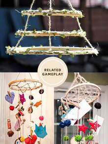 4pcs Beige Dreamcatcher Style Bamboo Wreath Decor Rings, Suitable For Outdoor Lawn, Wedding Hanging Decorations Like Feathers, Vines, Ribbons, Balloons, Or Indoor Wall, Bedroom Decor, Wind Chimes, Rustic Ornaments, DIY Embroidery Hoops - Apricot - View 10