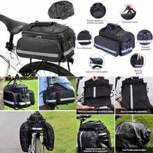 Bolsa Trasera para Bicicleta 27L Alforja Mochila Impermeable Maletero de Bicicleta, Bolsa de Transporte Ciclismo Reflectante con Cubierta de Lluvia Bolsa Equipaje Portátil para Parrilla Viaje(default) - Multicolor - Ver 1