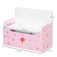 2-In-1 Kids Storage Bench With Safety Rod | Toy Box And Seat In Pink - 預設 - 查看 4