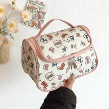 1个手提化妆包，半结构化多功能大容量化妆盒，可爱卡通洗漱包 - 彩色 - 查看 5