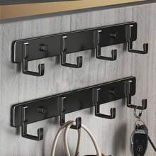 Multi-Function Wall Mounted Coat Rack, Wall Mounted Jacket Hooks, Wall Mounted Clothes Hanger, Hole-Free Hooks, Wall Mounted Belt And Garment Hanger, Suitable For Hanging Coats, Hats, Jackets, Clothes And Bathroom Items - Multicolor - View 15