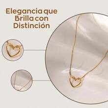 Collar en forma de corazón chapado en oro de 18k para mujer, Collar minimalista de corazón, Collar de corazón para mujer, Joyería de acero estilo minimalista y duradero(Oro) - Multicolor - Ver 4