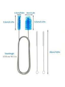 Bộ dụng cụ vệ sinh ống máy thở CPAP, bàn chải lò xo hai đầu, thích hợp để vệ sinh ống dẫn, bể cá, cống thoát nước nhà tắm, chất liệu thép không gỉ, thiết kế tay cầm dài, áp dụng cho ống hút thủy tinh và nhựa, bàn chải vệ sinh bên trong ống, bàn chải vệ sinh tay cầm dài, dụng cụ làm sạch ống đồng/nhựa, bộ dụng cụ vệ sinh đa năng. - Nhiều màu - Xem 7