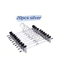 5/10/20pcs Metal Pant Hangers With Clips - Ultra Thin, Space-Saving Design, Suitable For Skirts, Shorts And Pants - Durable Clothing Storage Solution, Clothes Hangers - Multicolor - View 12