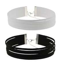 Dây chuyền choker nhung 1/2/5/10 lớp, Dây chuyền nhung nữ, Dây chuyền nhung phong cách Punk, Dây chuyền choker phong cách Gothic tối giản, Dây chuyền nữ, Dây chuyền xương đòn, Trang trí tiệc, Thích hợp cho đeo hàng ngày, dự tiệc, cosplay - Nhiều màu - Xem 31