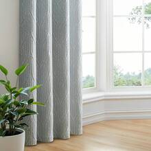 Beige And Black% Blackout Geometric Pattern Curtains, 52 Inch Wide 96 Inches Long 2 Panels, Thermal Insulated Noise Reducing Anti-Rust Grommet Drapes Bedroom Living Room,, Modern Style, Energy-Efficient - Grayish White - View 7