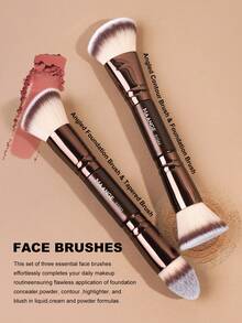 MAANGE 13/14/15/17pcs Soft To Touch Portable Travel Makeup Brush Set Foundation Brush Powder Brush Blush Brush Concealer Brush Contour Brush Nose Contour Brush Highlighter Brush Eyeshadow Brush Eyebrow Brush Eyeliner Brush Face Brush Detail Brush With Storage Bag Professional Effective Application Cosmetic Brush At Home Or On-The-Go For Liquid, Cream, And Powder - Buffing, Blending, And Face Brush Gift For Women & Girl - Coffee Brown - View 11