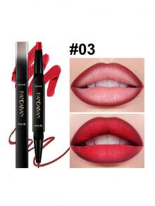 HANDAIYAN 2-In-1 Dual-Ended Lipstick & Lip Liner, Natural Long-Lasting Matte Finish, Great Gift For Singles Party, Christmas, Winter Camping, Portable Cosmetics - 03 - 查看 9