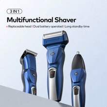 itel ISS-13 3-In-1 Electric Shaver, High-Quality Nose Hair Trimmer, Hair Clipper, Fast Shaving Without Dead Angles, Powerful, Durable And Long-Lasting - Blue - View 2