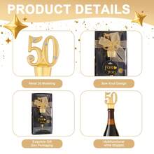 生日酒塞派对礼品,适用于15、18、21、25、30、40、50、55、60、65、70、75、80、90、100周年纪念日、婚礼和生日派对礼物,也可作为宾客纪念装饰品。 - 彩色 - 查看 7