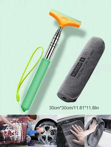 8.2-38.6 Inch Retractable Car Side Mirror Wiper, Windshield Cleaner, Portable Car Interior & Exterior Cleaning Accessory For Rainy & Foggy Weather - 1PCS - View 21