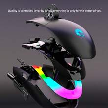 Ratón de juego con cable LED RGB 6D, ratón de oficina y competición para computadora - Negro - Ver 7