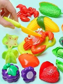 Bộ đồ chơi nhà bếp tái sử dụng 17/29/32 món, bộ cắt trái cây và rau củ cho trẻ em, đồ chơi cắt thực phẩm bằng nhựa, đồ chơi nhà bếp cắt trái cây và rau củ. - Nhiều màu - Xem 8