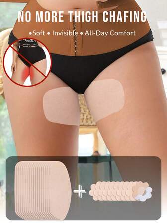 10/20 片大腿内侧防擦伤贴，超薄大腿防摩擦垫，一次性自粘大腿防擦伤胶带贴，透气大腿防摩擦贴适用于身体腿部、脚部、旅行必需品