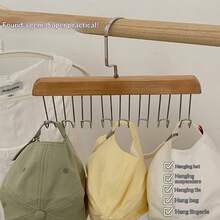 1 Giá Treo Đồ Bằng Gỗ Cổ Điển 8 Móc - 28*18 Inch, Bề Mặt Trơn, Giá Treo Đa Chức Năng Tiết Kiệm Không Gian, Phong Cách Mộc Mạo & Thiết Thực, Thích Hợp Để Treo Khăn Khăn, Đồ Lót, Đồ Dùng Trong Tủ Quần Áo, Tuyệt Vời Cho Mùa Thu/Đông & Các Ngày Lễ - Nhiều màu - Xem 4