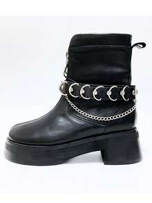 Stylish Gothic-Style Shoe Accessory Made Of Pu Material Detachable And Adjustable In Size Suitable For Daily Wear And Festive Use - Black - View 5
