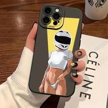 Estuche de Teléfono Creativo con Ilustración de Chica en Motocicleta Bikini Nueva - Apto para iPhone 11/12/13/14/15/16 Pro Max/Plus, Estuche Antigolpes Completo/Impreso/Funda UV, Regalo para Novio/Novia - Oscuro-689 - Ver 5